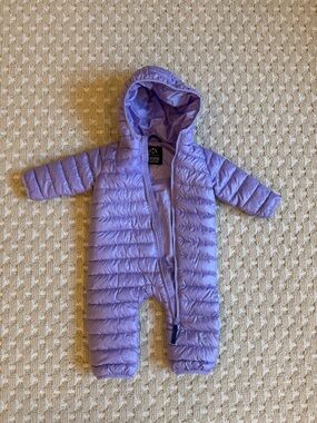 Primary Lilac Hooded Puffer One-Piece